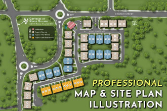 professionally draw map illustration or site plan