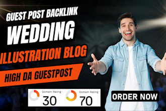 publish wedding illustration blog article to provide high da guest post backlink