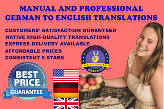 provide professional manual german to english translation