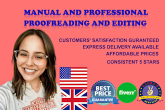 manually proofread and edit english  documents