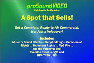 produce a professional commercial, audio ad or radio spot that sells