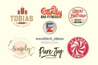 design candy, chocolate, sweet, bakery or food logo