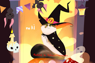 draw custom pet portrait, dog , cat portrait in disney style