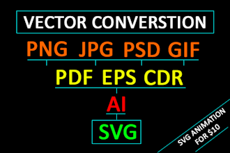 do vector conversion svg, eps, ai and PDF