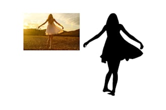 draw silhouette illustration in vector