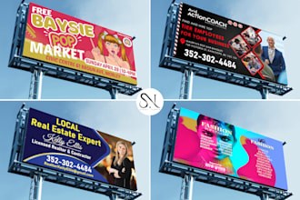 do billboard, outdoor banner and rollup banner design