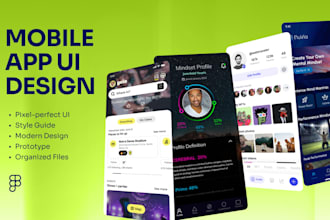 design a modern mobile app UI in figma for ios and android