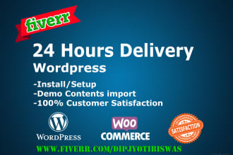 install wordpress and setup theme as like your demo