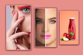 do photoshop work, retouch, bulk photo editing, edit product photo