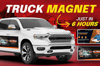 design modern vehicle window decals, car magnet and truck magnet sign in 6 hours