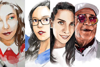 draw a stylish watercolor portrait from your images