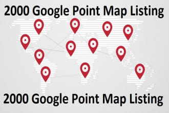 create 2000 google point map listing and 30 high da pa live local citations