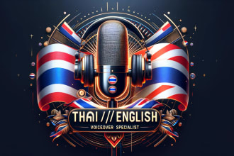 provide professional male thai or english voiceover