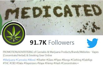 promote cannabis, marijuana, cbd items to my 91k followers