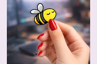 design a set of custom simple hand drawn clipart stickers