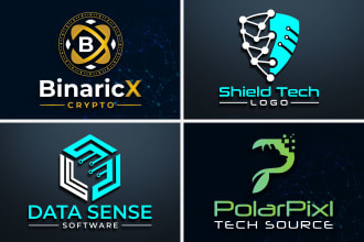 design high tech crypto security and technology logo