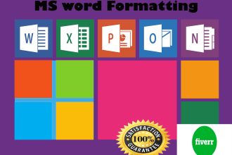format and design ms office and ms word document
