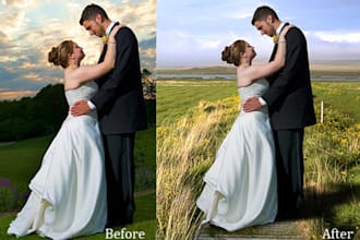 change,replce or remove the background of 2 photos professionally with or without PSD file