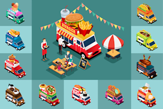 create isometric vector illustration