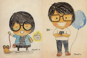 draw cute cartoon CHARACTER in my style of drawing