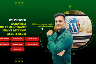 do wordpress website monthly maintenance and fix site issues