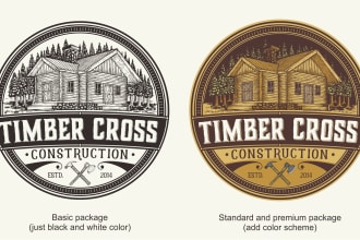make design bold vintage logo with hand drawn touching