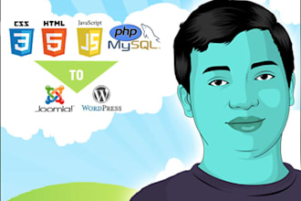 redesign your html site to wordpress or joomla