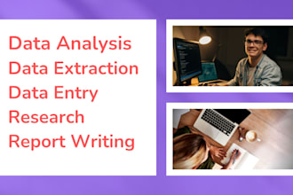 do data entry, data extraction, data analysis, research