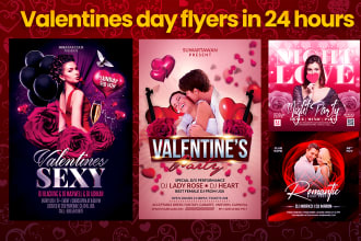 create eye catching valentine day flyer in 24 hours
