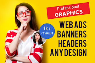 design a unique professional web banner header ad post cover