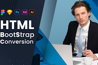 convert psd to html xd to html figma to html css bootstrap 5 responsive website