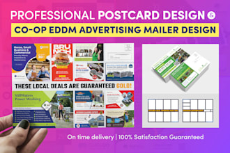 design professional postcard design, eddm design or direct mail postcard