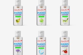 design product packaging box and bottle label sticker