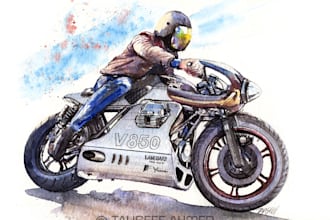 create hand drawn car and motorcycle illustrations