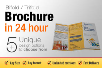 design professional bifold brochure, trifold brochure design