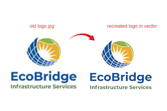 recreate logo, convert jpg, png to vector professionally