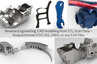 do reverse engineering, cad modeling from stl, obj, scanned files