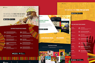design html, wix, webflow, wordpress landing page