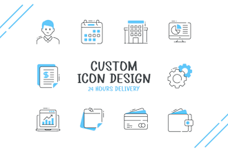 design custom flat icon set for website and app in 24 hours