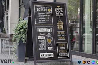 design grill menu, BBQ chalkboard drink bar menu design