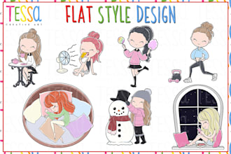 draw or illustrate anything with this awesome flat style