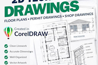 draw floor plans and 2d technical drawings in coreldraw