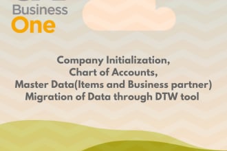 create company in sap business one ,data transfer , set ups