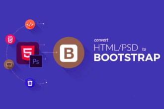 convert xd to html, sketch to html, psd to html responsive bootstrap 4