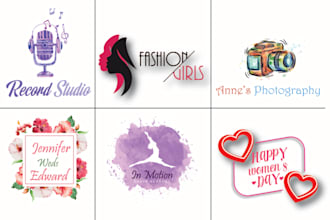 design professional watercolor feminine logo
