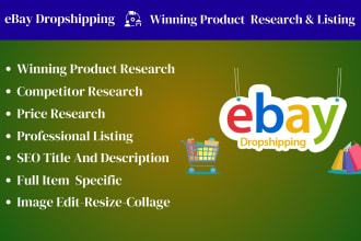 do ebay dropshipping winning product research, listing