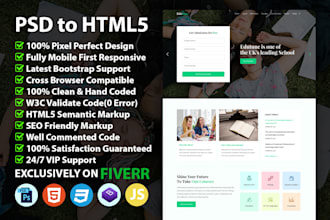 professionally convert PSD to html responsive