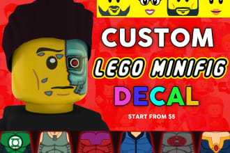 design lego minifigures decal sticker