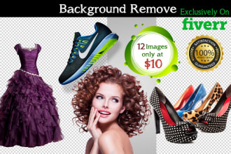 cut crop and remove the background of 12 images