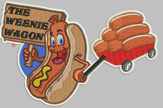 do embroidery digitizing into pes dst tbf  2 hour